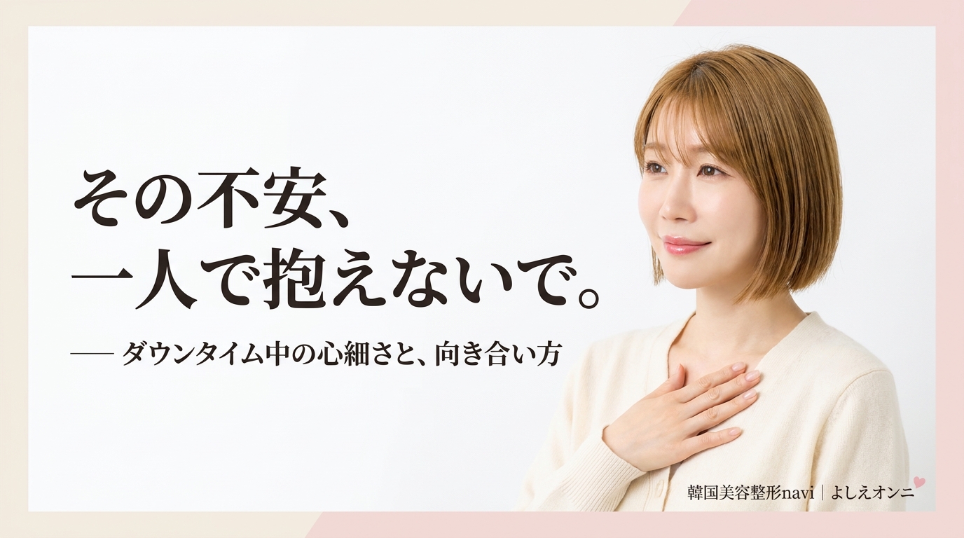 その不安、一人で抱えないで｜ダウンタイム中の心細さと、向き合い方
