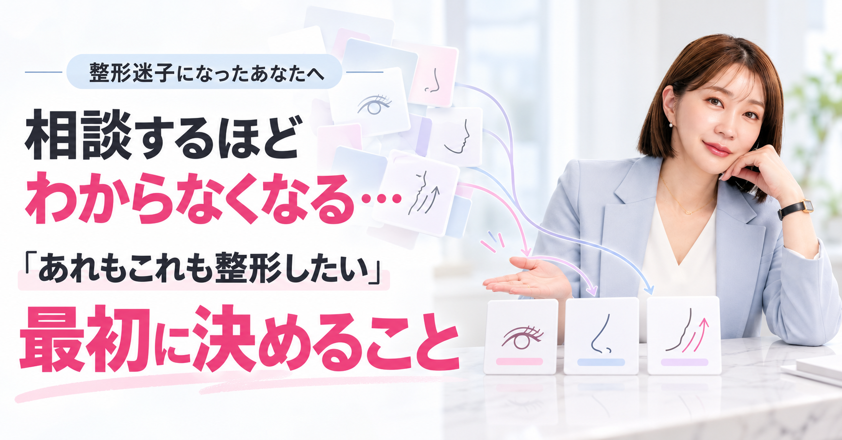 相談すればするほど分からなくなる…「あれもこれも整形したい」ときに、最初に決めること